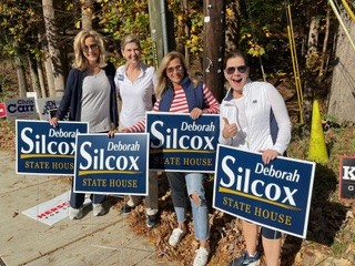 Deborah with volunteers on Election Day