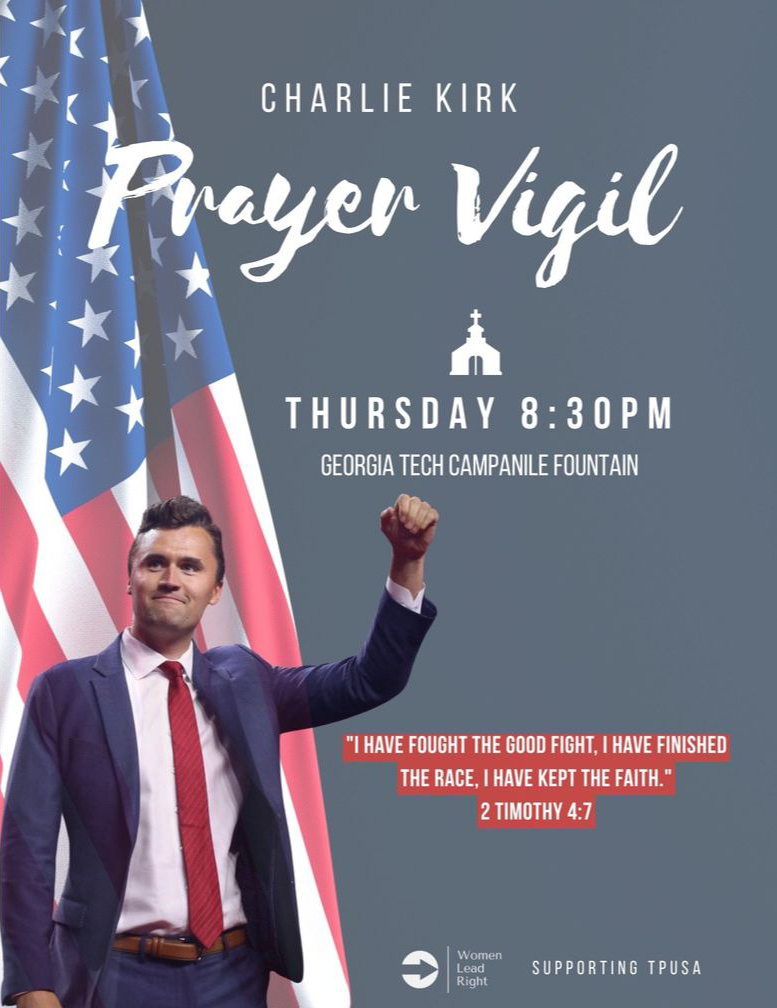Flyer for the Prayer Vigil for Charlie Kirk.